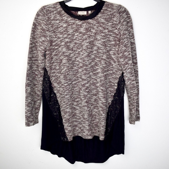 LOGO by Lori Goldstein Tops - Logo Lorie Goldstein Lace Trim Tunic Top